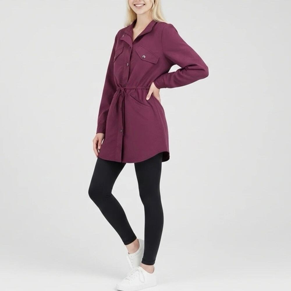 Faded Glory Girls’ Maroon Utility Jacket/Anorak (Size M 8-10)